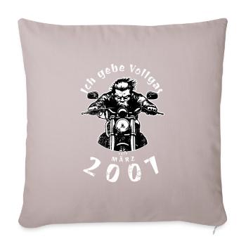 18ème anniversaire Je tourne à plein régime depuis 03/2007 - Housse de coussin décorative 45 x 45 cm - taupe clair - Devant