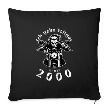 25th Birthday I've been going full throttle since 04/2000 - Sofa pillowcase 17,3'' x 17,3'' (45 x 45 cm) - black - Front