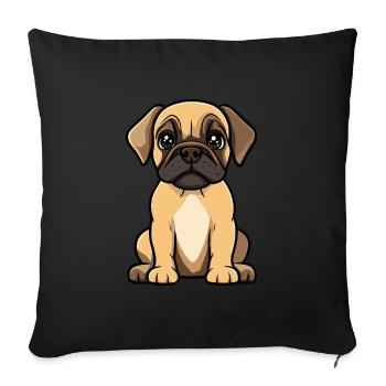 Bullmastiff Dog Cute - Sofa pillowcase 17,3'' x 17,3'' (45 x 45 cm) - black - Front