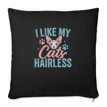 Sphynx Hairless Cats Cute Cat Lover Dad Mom - Sofa pillowcase 17,3'' x 17,3'' (45 x 45 cm) - black - Front