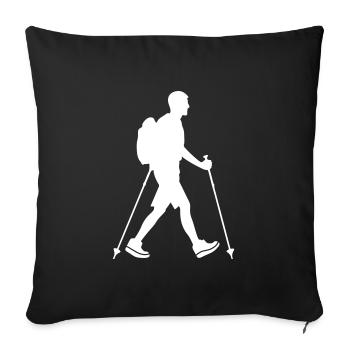 Icône de l’homme de marche nordique - Housse de coussin décorative 45 x 45 cm - noir - Devant
