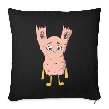Pink Monsters - Sofa pillowcase 17,3'' x 17,3'' (45 x 45 cm) - black - Front