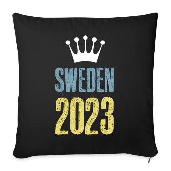 Sweden 2023 Krona - Sofa pillowcase 17,3'' x 17,3'' (45 x 45 cm) - black - Front