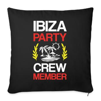 Ibiza Party Crew - Sofa pillowcase 17,3'' x 17,3'' (45 x 45 cm) - black - Front