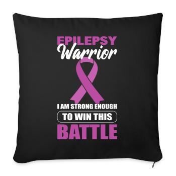 Epilepsie-Krieger Epileptologe - Sofakissenbezug 45 x 45 cm - Schwarz - Vorne