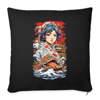 Anime Sushi Aesthetics: Manga Master - Housse de coussin décorative 45 x 45 cm - noir - Devant