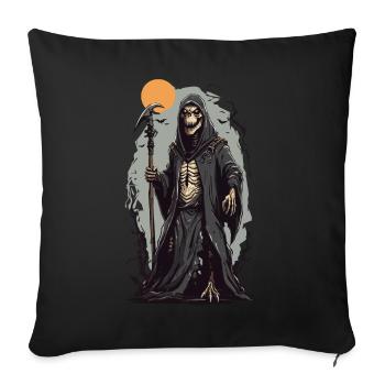 Sorcerer, Reptile, Grim Reaper, Mage, Halloween Horror - Sofa pillowcase 17,3'' x 17,3'' (45 x 45 cm) - black - Front