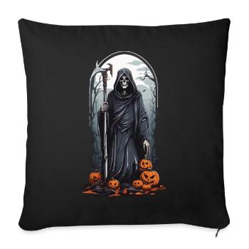 Retro Grim Reaper Pumpkin Halloween Horror Design - Sofa pillowcase 17,3'' x 17,3'' (45 x 45 cm) - black - Front
