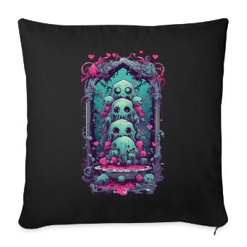 Weirdcore Slime Monster Gothic Magic Design - Sofa pillowcase 17,3'' x 17,3'' (45 x 45 cm) - black - Front