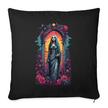 Occulte Gothique Esthétique Rétro Wave Streetwear - Housse de coussin décorative 45 x 45 cm - noir - Devant