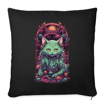 Underworld, Cat, Demon, Guardian, Halloween, Magic - Sofa pillowcase 17,3'' x 17,3'' (45 x 45 cm) - black - Front