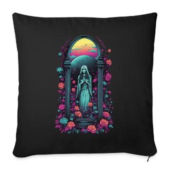 Retro Goth Vaporwave Victorian Streetwear - Sofa pillowcase 17,3'' x 17,3'' (45 x 45 cm) - black - Front
