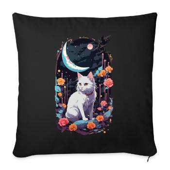 Mystical Night Cats Pastel Gothic Design - Sofa pillowcase 17,3'' x 17,3'' (45 x 45 cm) - black - Front