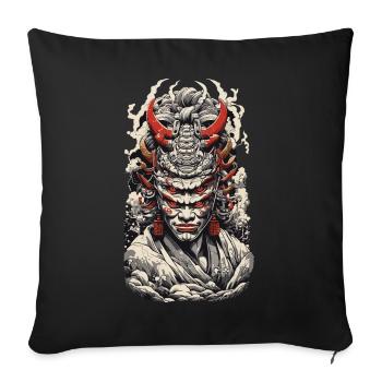 Japanese Oni Demon Vintage Streetwear Design - Sofa pillowcase 17,3'' x 17,3'' (45 x 45 cm) - black - Front