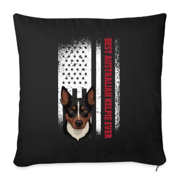 Cadeau de chien Kelpie - Housse de coussin décorative 45 x 45 cm - noir - Devant