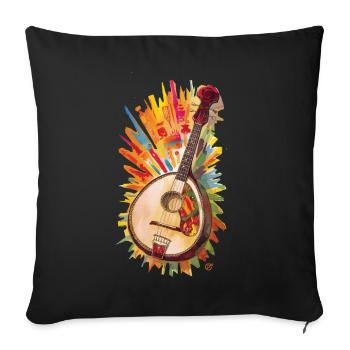 Bouzouki Instrument Gift - Sofa pillowcase 17,3'' x 17,3'' (45 x 45 cm) - black - Front