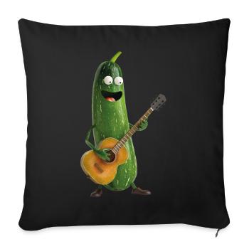 Zucchini Guitar - Sofa pillowcase 17,3'' x 17,3'' (45 x 45 cm) - black - Front