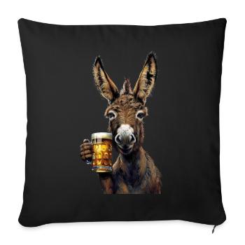 Esel - Sofakissenbezug 45 x 45 cm - Schwarz - Vorne