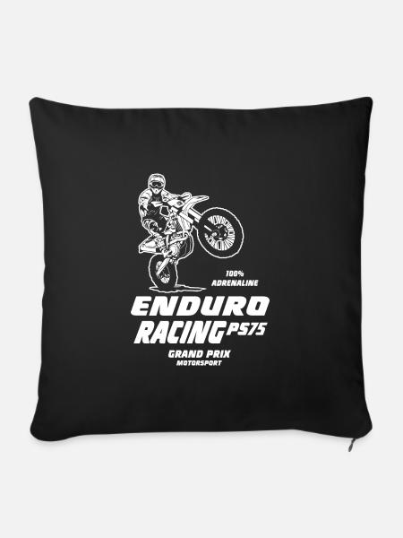 Enduro Offroad - Sofakissenbezug 45 x 45 cm - Schwarz