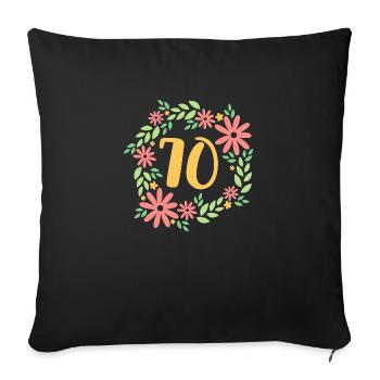 Cadeau du 70e anniversaire - Housse de coussin décorative 45 x 45 cm - noir - Devant