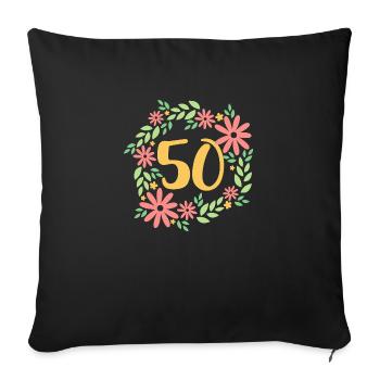 Cadeau du 50e anniversaire - Housse de coussin décorative 45 x 45 cm - noir - Devant