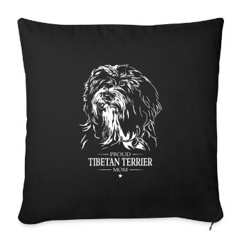 Tibetan Terrier Mom Dog Dog Wilsigns - Sofa pillowcase 17,3'' x 17,3'' (45 x 45 cm) - black - Front