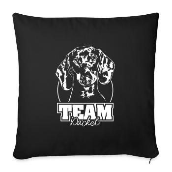 TEAM Teckel Chien Chiens Wilsigns - Housse de coussin décorative 45 x 45 cm - noir - Devant