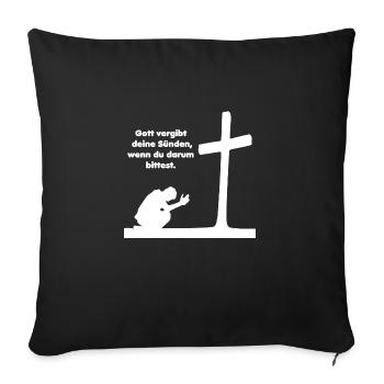 Vergebung Jesus Christus - Sofakissenbezug 45 x 45 cm - Schwarz - Vorne