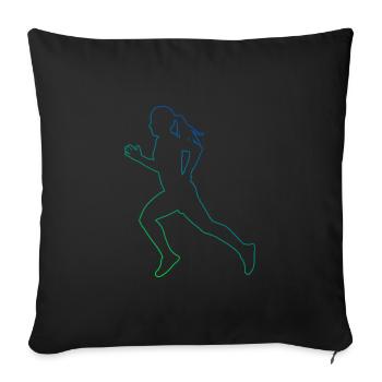 Course de jogging Hommes Femmes Course de fond - Housse de coussin décorative 45 x 45 cm - noir - Devant