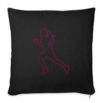 Jogging Racing Fitness Cross Country Running - Sofa pillowcase 17,3'' x 17,3'' (45 x 45 cm) - black - Front