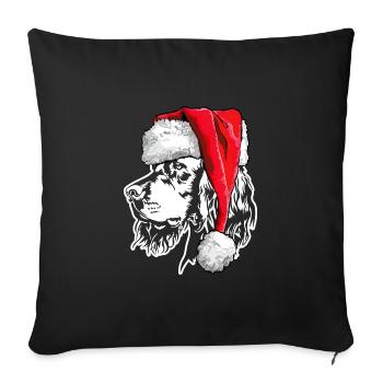 Santa Gordon Setter Christmas Dogs Wilsigns - Sofa pillowcase 17,3'' x 17,3'' (45 x 45 cm) - black - Front