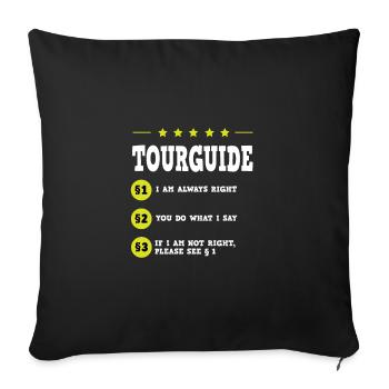 Un guide touristique dit une blague - Housse de coussin décorative 45 x 45 cm - noir - Devant