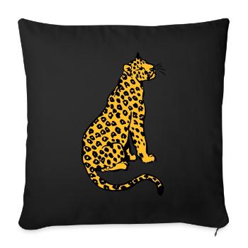 Léopard Assis par Cheerful Madness!! - Housse de coussin décorative 45 x 45 cm - noir - Devant