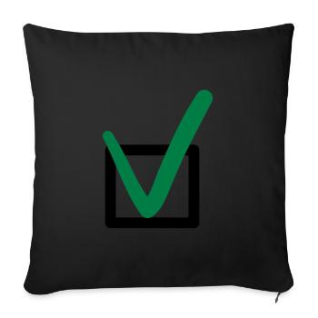 Check mark sign symbols - Sofa pillowcase 17,3'' x 17,3'' (45 x 45 cm) - black - Front