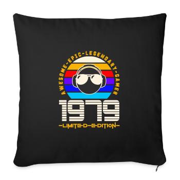 1979 - Sofa pillowcase 17,3'' x 17,3'' (45 x 45 cm) - black - Front