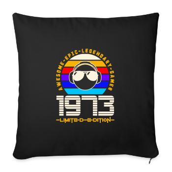 1973 - Sofa pillowcase 17,3'' x 17,3'' (45 x 45 cm) - black - Front