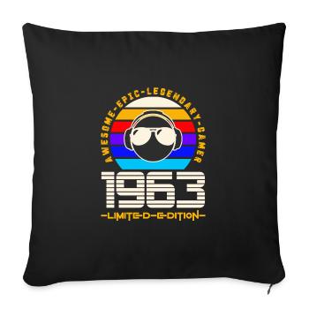 1963 - Sofa pillowcase 17,3'' x 17,3'' (45 x 45 cm) - black - Front