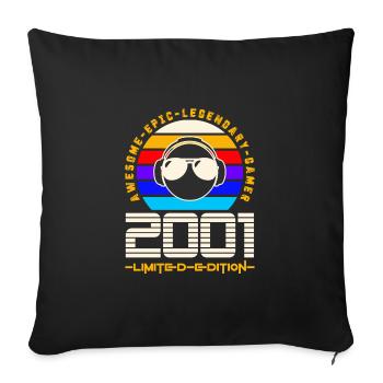 2001 - Sofa pillowcase 17,3'' x 17,3'' (45 x 45 cm) - black - Front