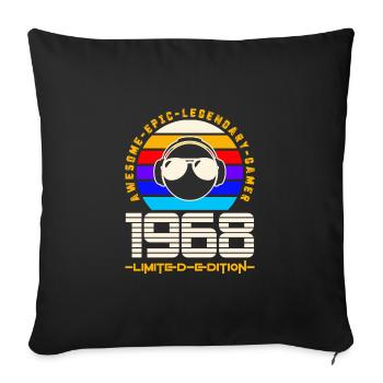 1968 - Sofa pillowcase 17,3'' x 17,3'' (45 x 45 cm) - black - Front