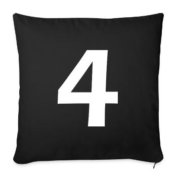4 - Sofakissenbezug 45 x 45 cm - Schwarz - Vorne