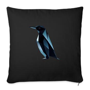 Mignon pingouin Low Poly Design - Housse de coussin décorative 45 x 45 cm - noir - Devant