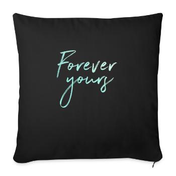 Forever Young Girl Power Woman Queen - Housse de coussin décorative 45 x 45 cm - noir - Devant