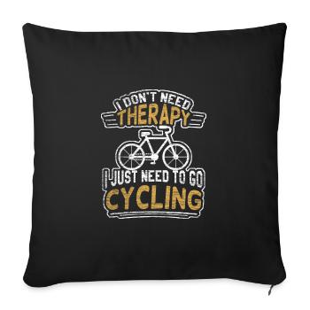Fahrradfahren - Sofakissenbezug 45 x 45 cm - Schwarz - Vorne