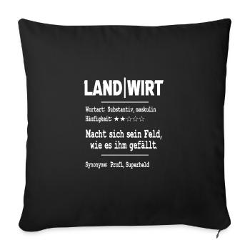 Landwirt Agronom Definition Geschenk Shirt lustig - Sofakissenbezug 45 x 45 cm - Schwarz - Vorne