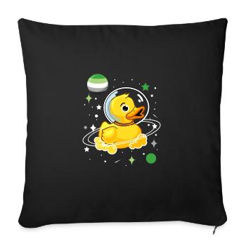 Ente Astronaut Aromantic Pride - Sofakissenbezug 45 x 45 cm - Schwarz - Vorne