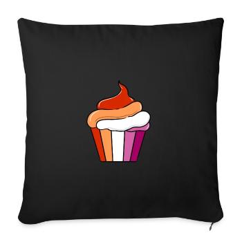 Lesbischer Cupcake Orange Pink Lesbian Pride - Sofa pillowcase 17,3'' x 17,3'' (45 x 45 cm) - black - Front