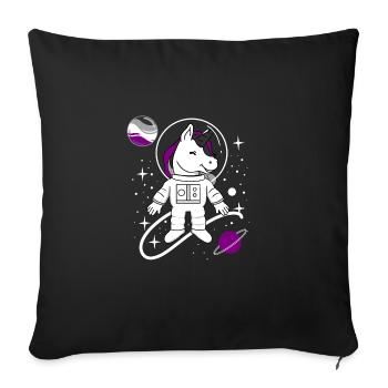 Einhorn Astronaut Ace Pride - Sofakissenbezug 45 x 45 cm - Schwarz - Vorne
