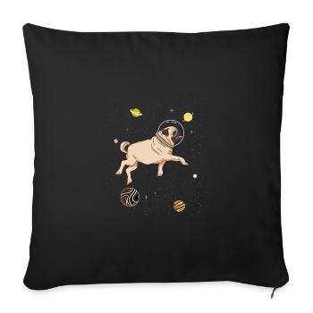 Pug in Space Gay Bear Pride - Sofa pillowcase 17,3'' x 17,3'' (45 x 45 cm) - black - Front