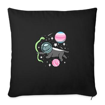 Honey Badger Astronaut Transfeminin - Sofa pillowcase 17,3'' x 17,3'' (45 x 45 cm) - black - Front