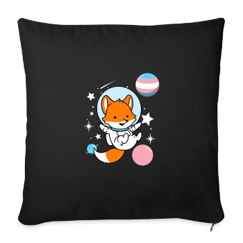 Fuchs Astronaut Trans Pride - Sofa pillowcase 17,3'' x 17,3'' (45 x 45 cm) - black - Front
